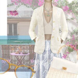 BLAZER Ralph Lauren Cream Linen
